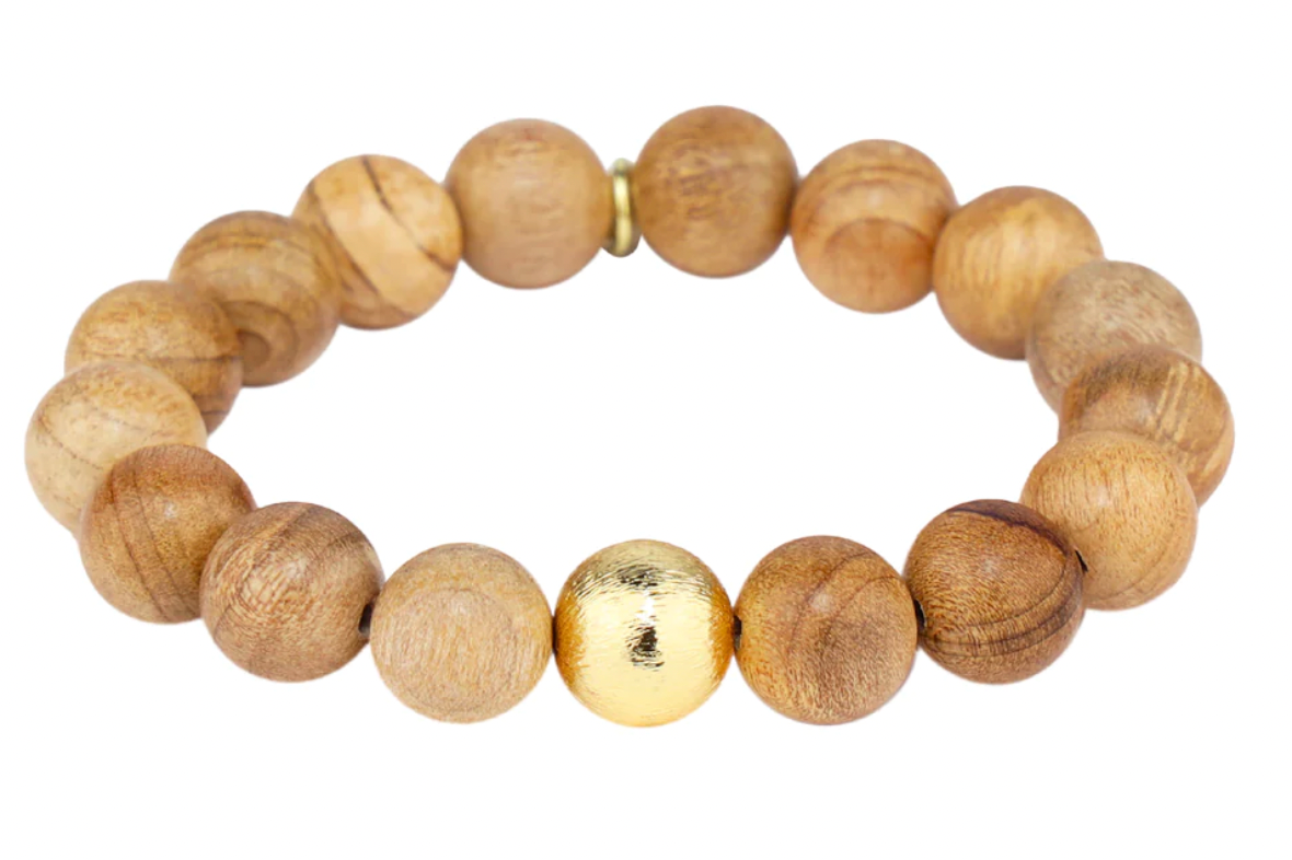 BuDhaGirl Ashen Wood Beaded Bracelet