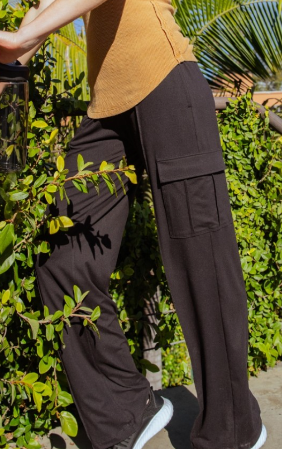 Black Buttersoft Straight Cargo Pants