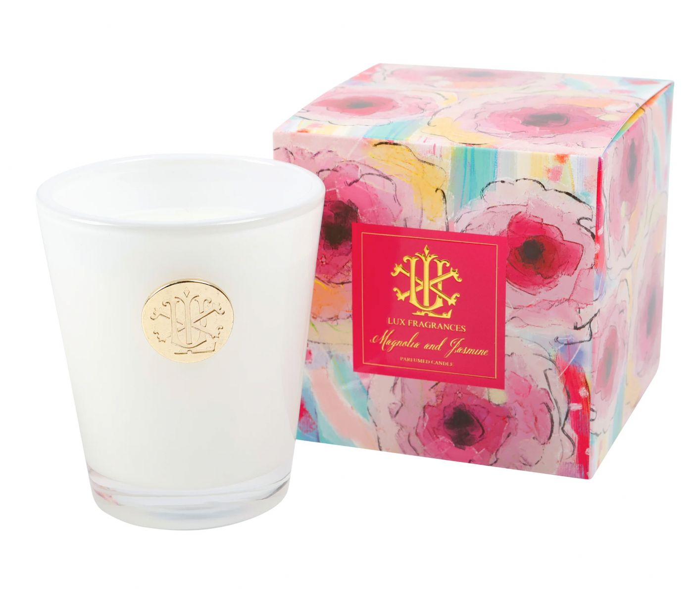 Lux Fragrances Magnolia and Jasmine 8 oz. Designer Boxed Candle