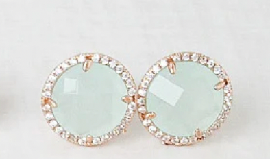 Virtue Jewelry Mint Gemstone CZ Studs