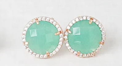 Virtue Jewelry Spearmint Gemstone CZ Studs