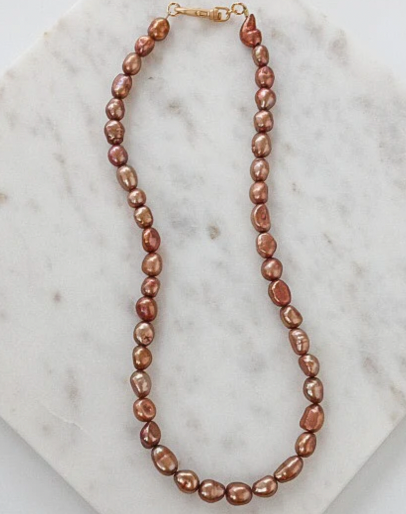 Virtue Jewelry Copper Pearl Necklace