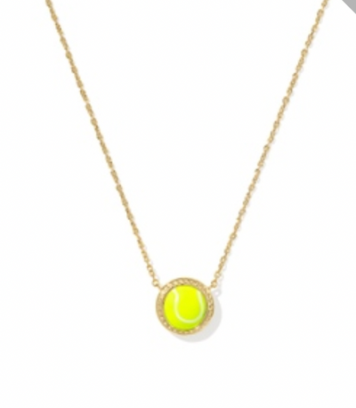 Kendra Scott Tennis Short Pendant Necklace in Chartreuse