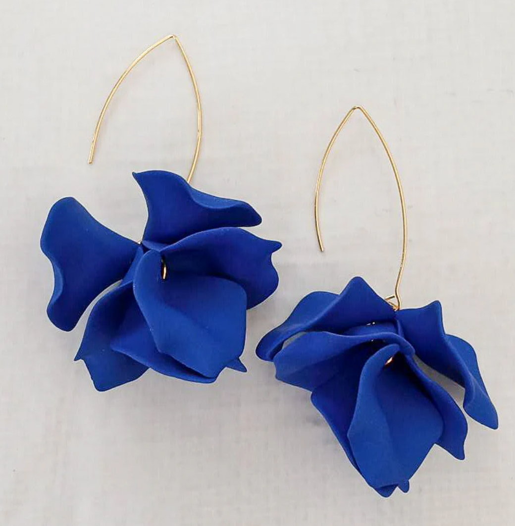 Virtue Jewelry Hyacinth Tiered Marquis Earrings - Royal