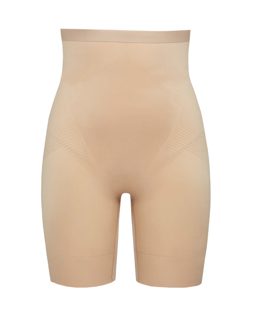 SPANX Invisible Shaping High Waisted Mid Thigh Short-Champagne Beige