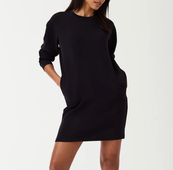 SPANX AirEssentials Crew Neck Dress- Very Black