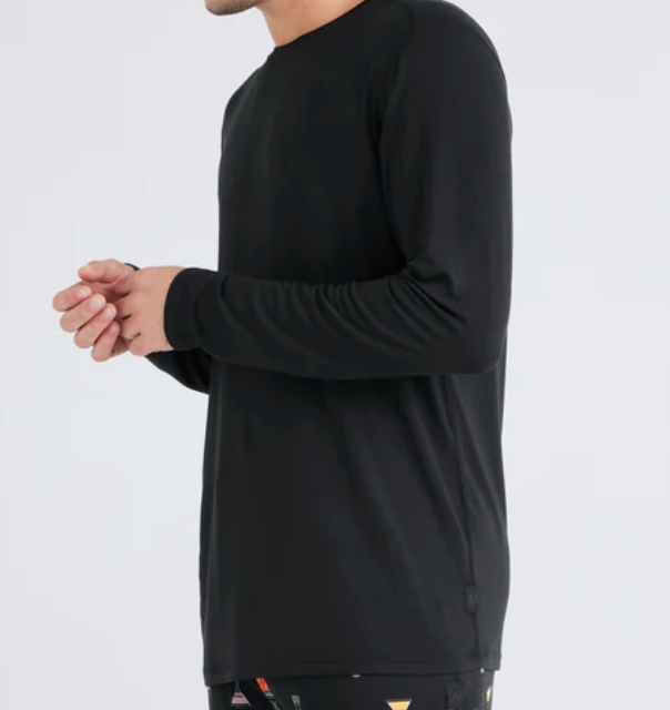 SAXX Snooze Super Soft Modal Sleep Long Sleeve Tee- Black