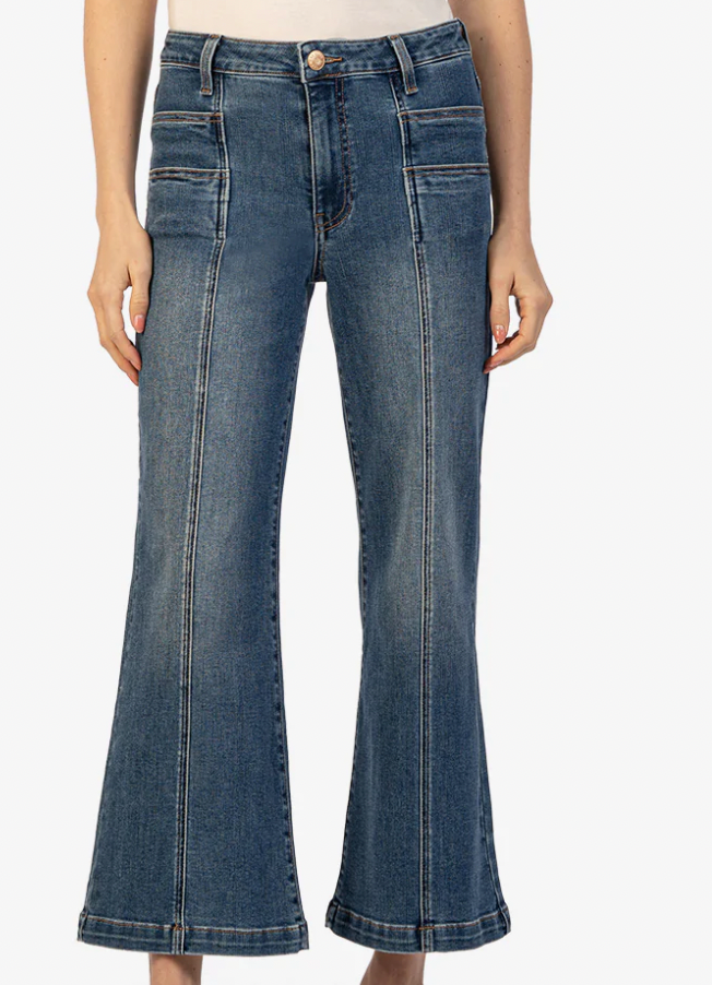 KUT Exceeded Dark Wash Meg High Rise Wide Leg Jeans