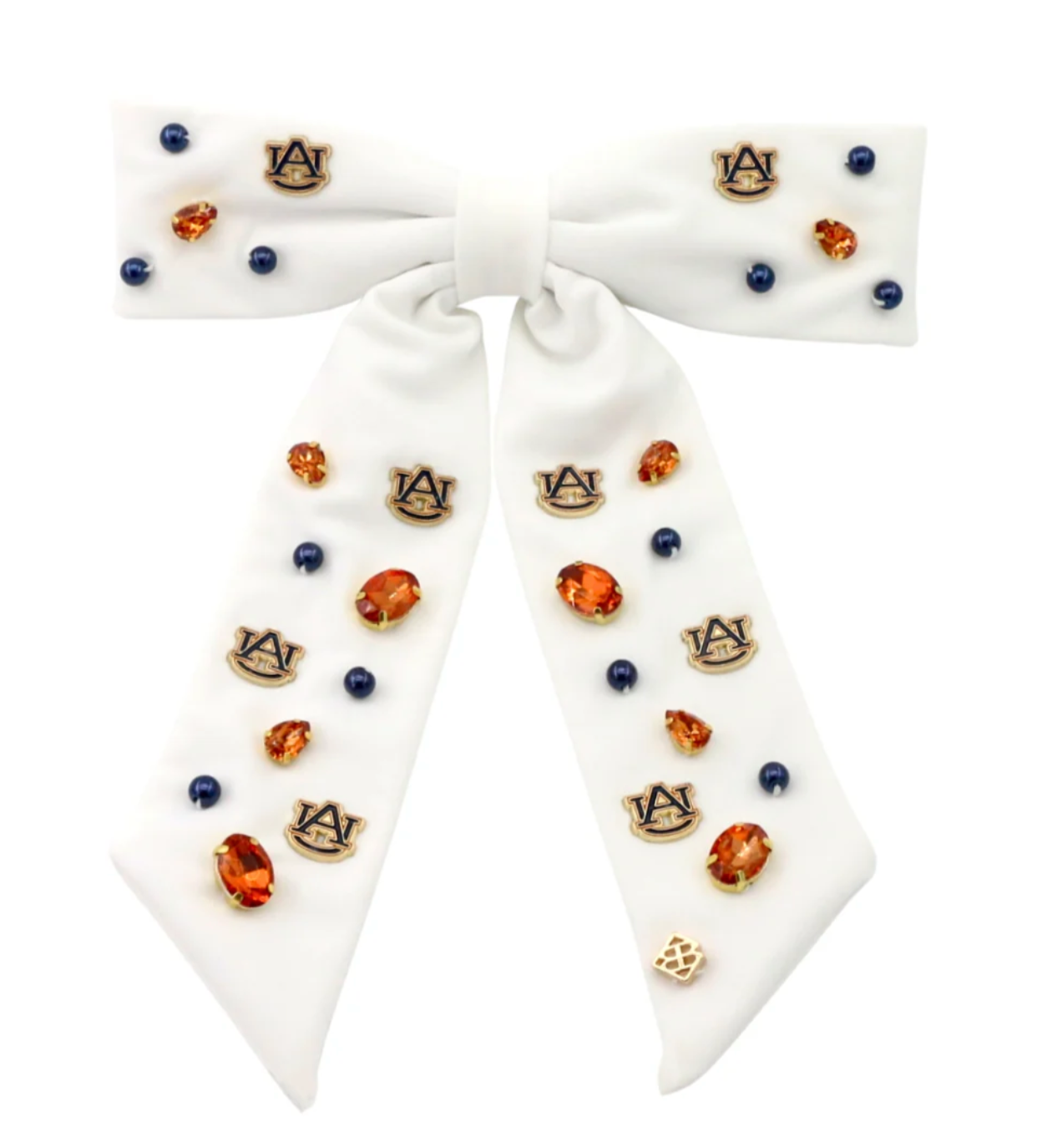 Brianna Cannon Auburn White Bow Barrette