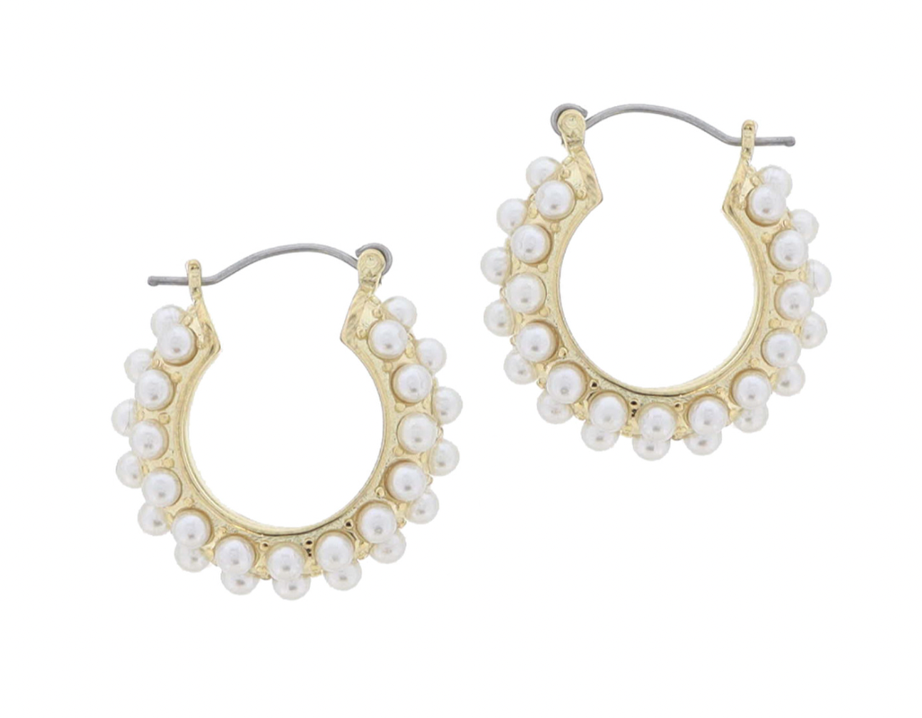 Jane Marie Chunky Pearl Hoop Earrings