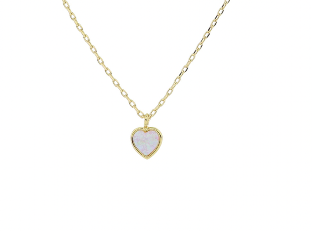 Jane Marie Dainty Opal Heart Necklace