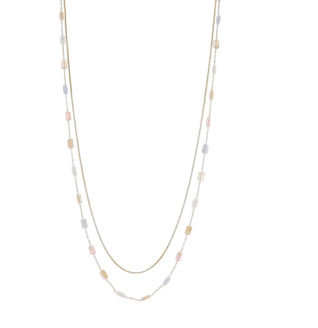 Jane Marie Multicolor Double Chain Necklace