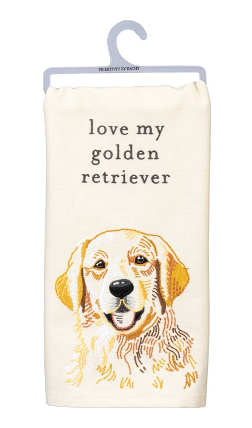 PBK Love My Golden Retriever Kitchen Towel