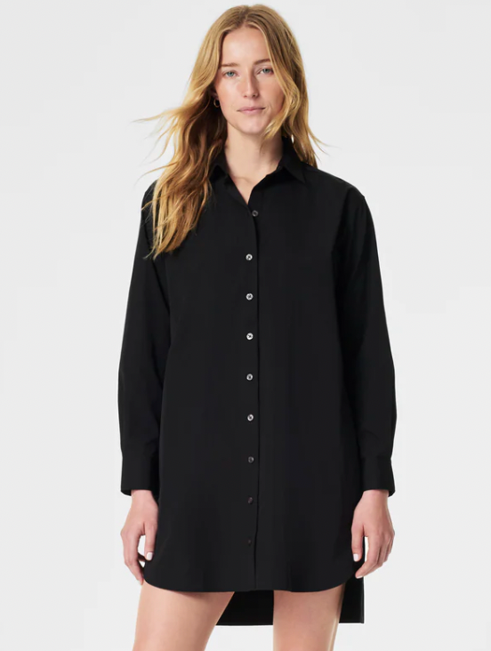 Spanx The Best Poplin Shirt Dress - Classic Black