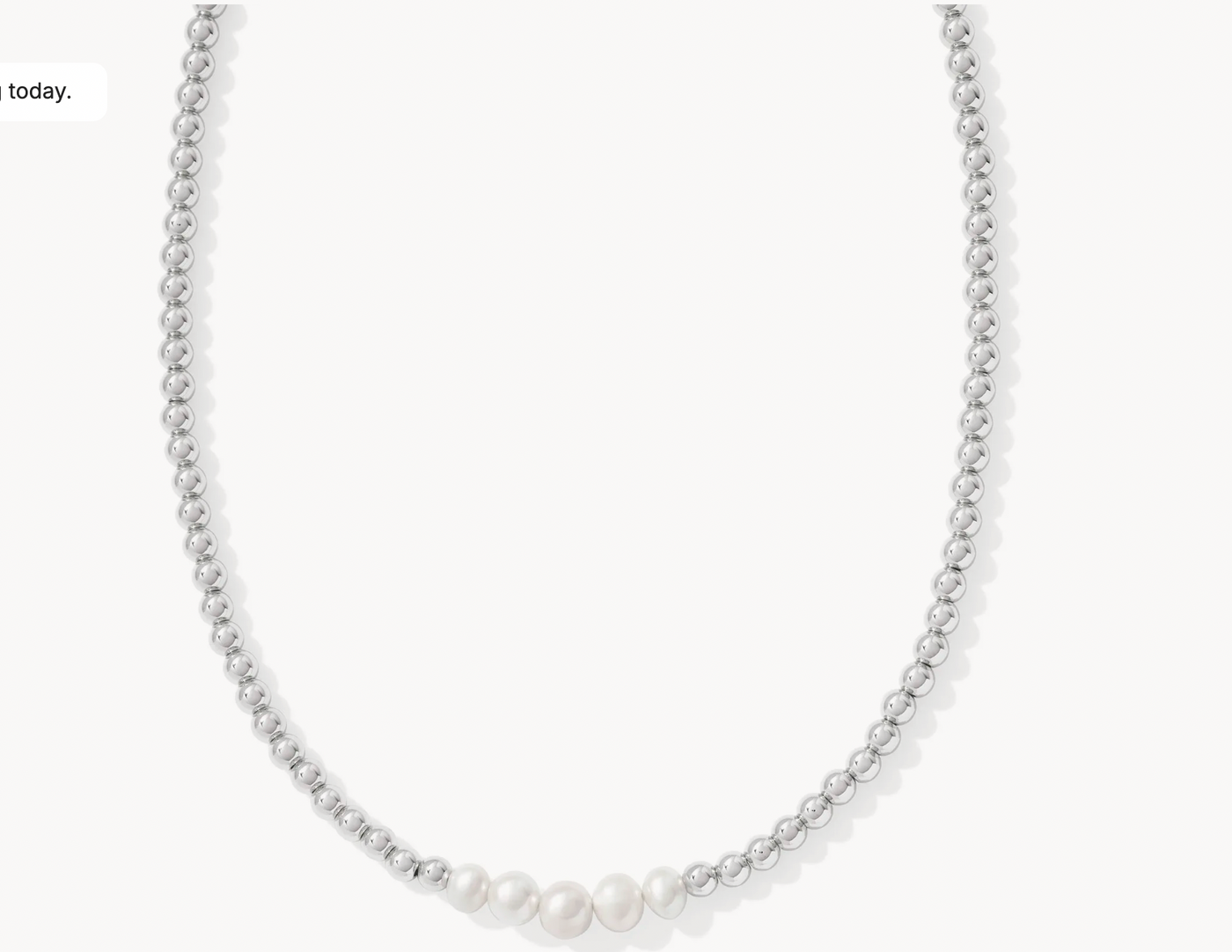 Kendra Scott Eve Silver Beaded Strand Necklace in White Pearl