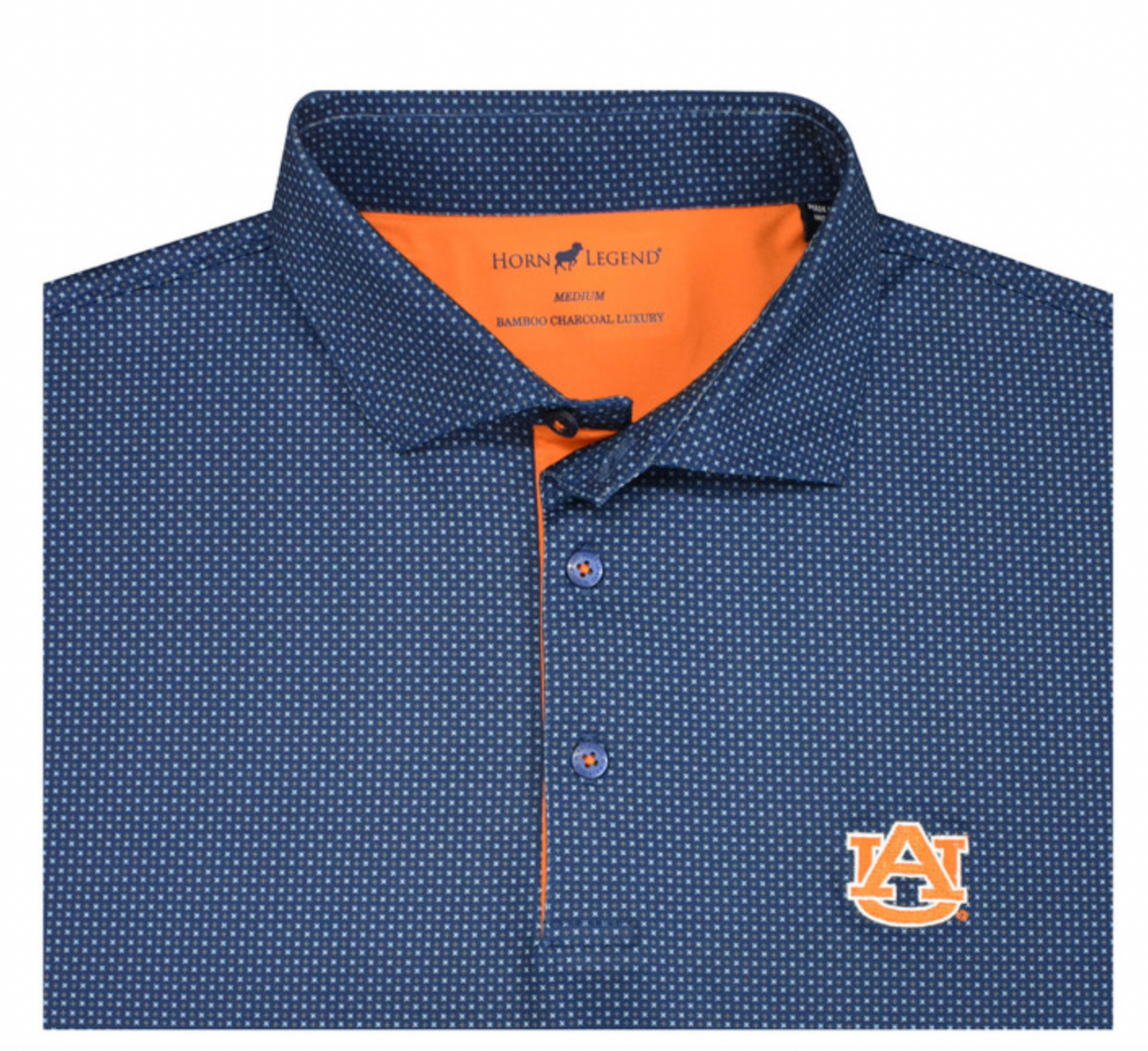 Horn Legend Navy Auburn Checker Polo