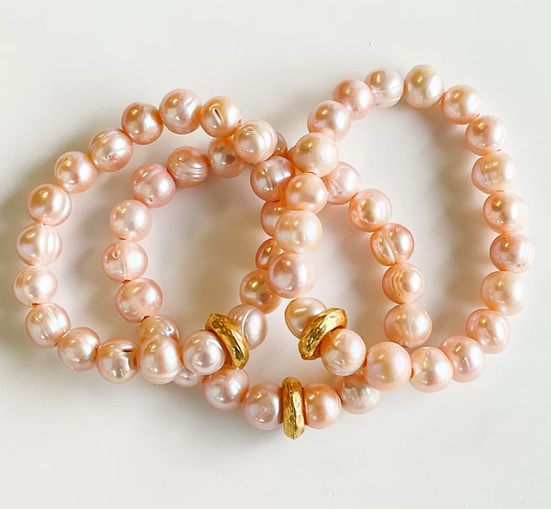 Virtue Jewelry Peach Pearl Washer Bracelet