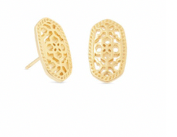 Kendra Scott Ellie Gold Stud Earrings in Filigree Metal