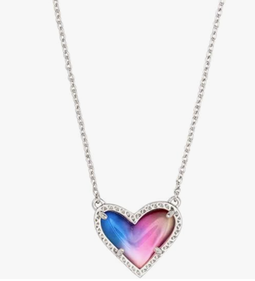 Kendra Scott Silver Ari Heart Necklace in Watercolor