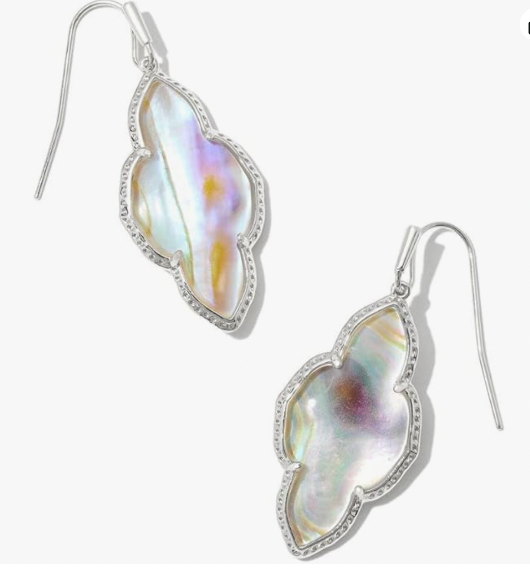 Kendra Scott Abbie Silver Drop Earrings in Iridescent Abalone