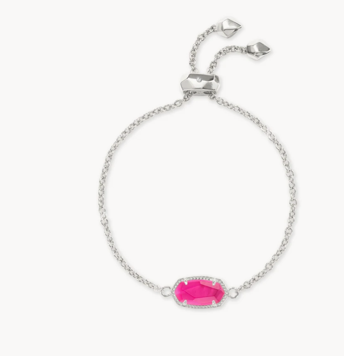 Kendra Scott Elaina Silver Adjustable Chain Bracelet in Azalea Illusion