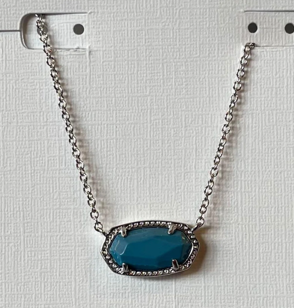 Kendra Scott Elisa Silver Necklace in Turquoise