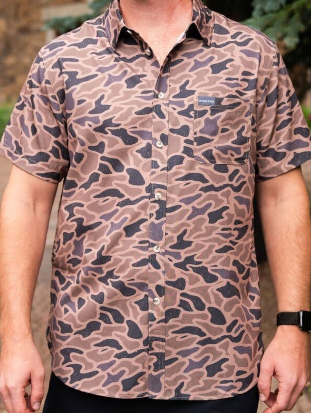 Burlebo Performance Button Up - Gauge Camo