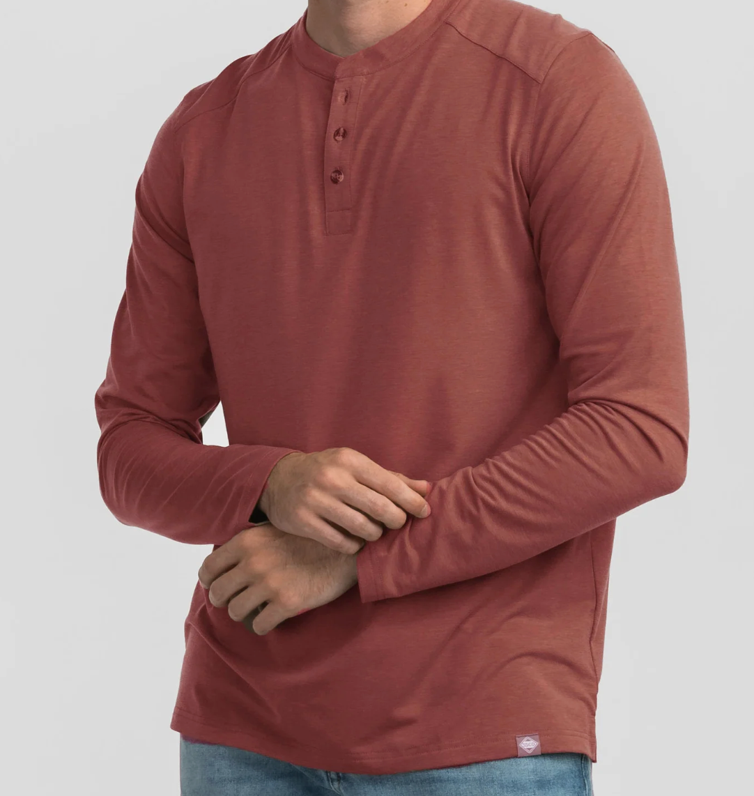 Southern Shirt Max Comfort Henley LS- Red River