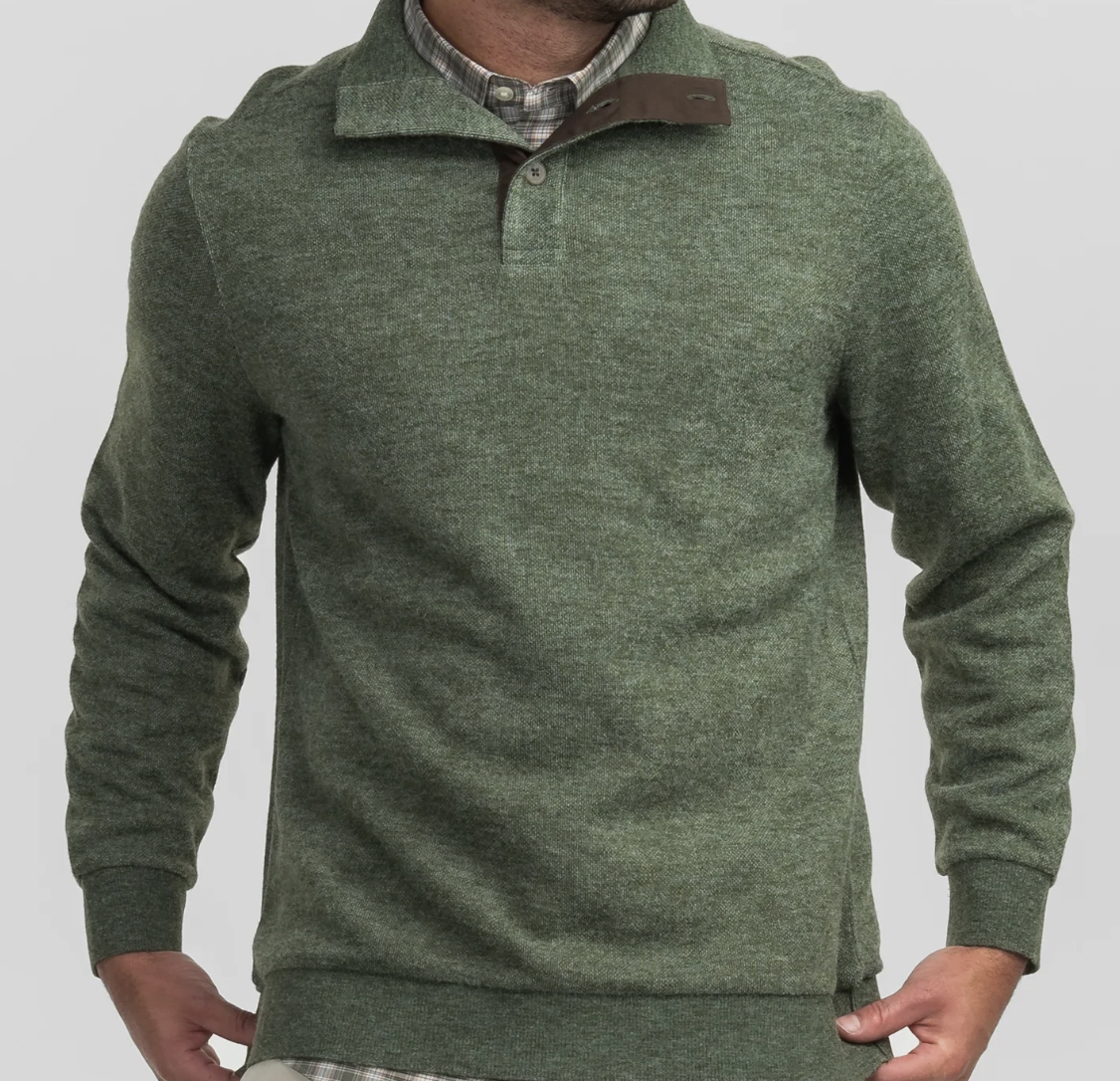 Southern Shirt Sweater Fleece Elevated Pullover- Cedar