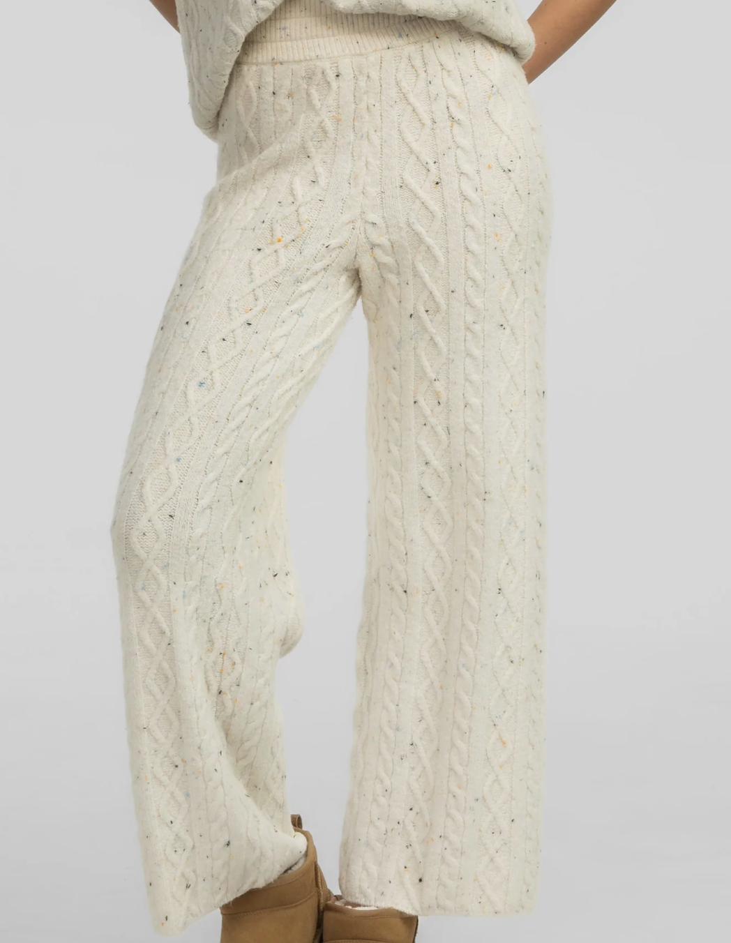 Southern Shirt Cable Sweater Pants- Off White