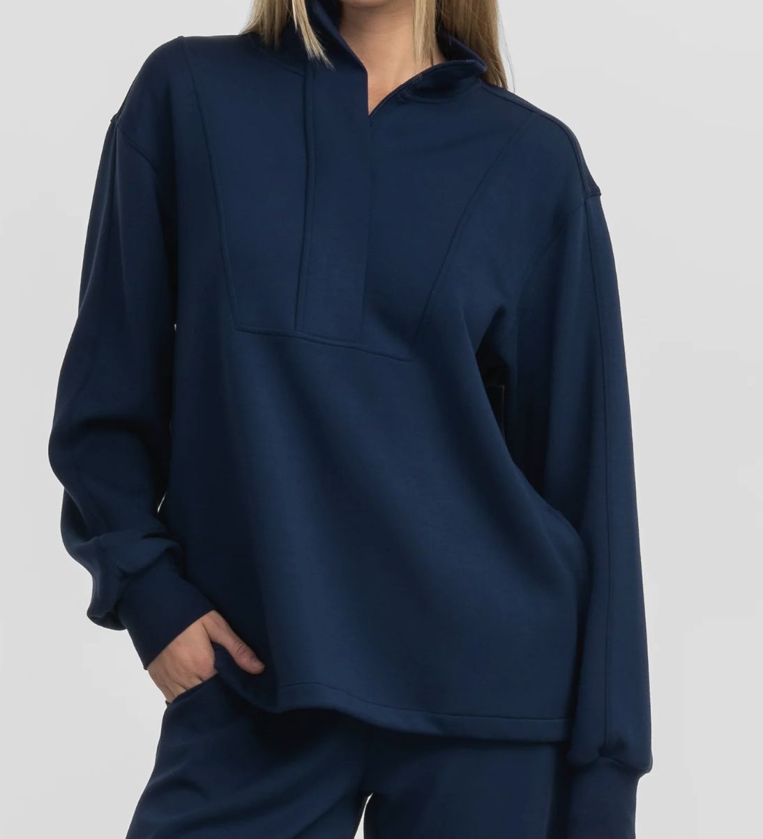 AstroKnit Performance Quarter Zip- Classic Navy