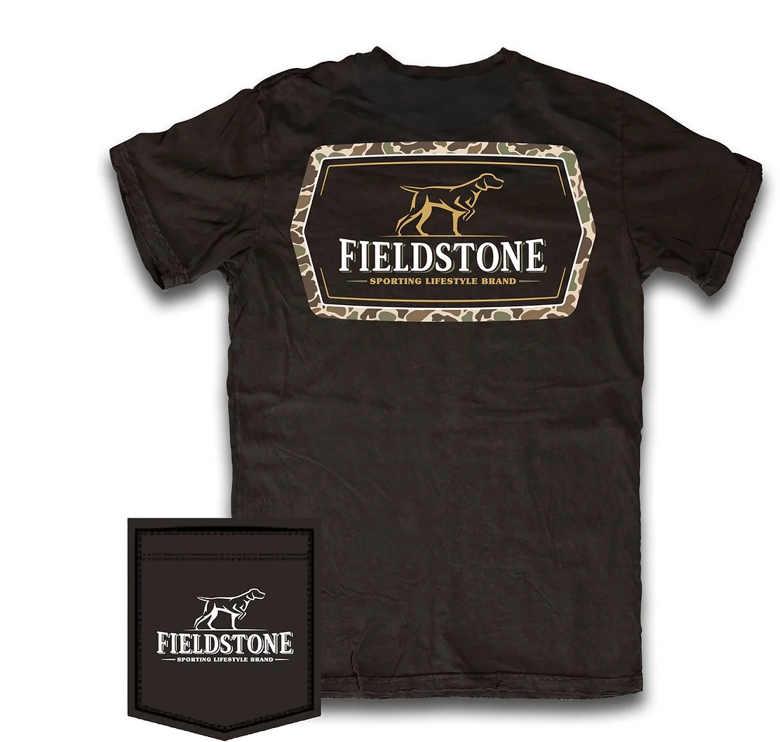 Fieldstone Rectangle Camo Logo Tee- Black