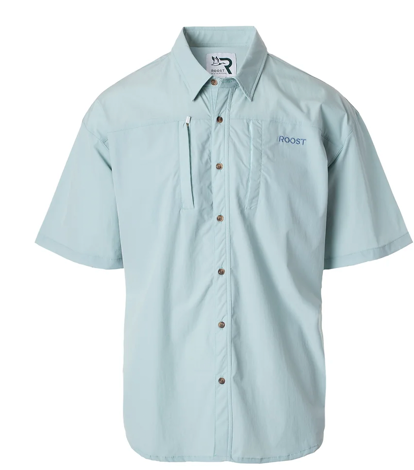 Roost Short Sleeve Button Down- Light Blue