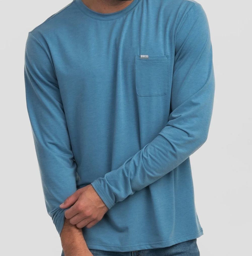 Southern Shirt LS Max Comfort Pocket Tee - Nautical Blue