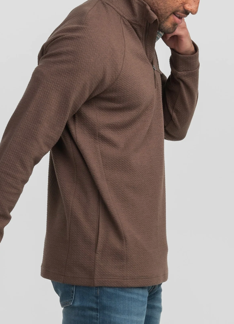 Southern Shirt Dallas Performance Quarter Zip- Chestnut