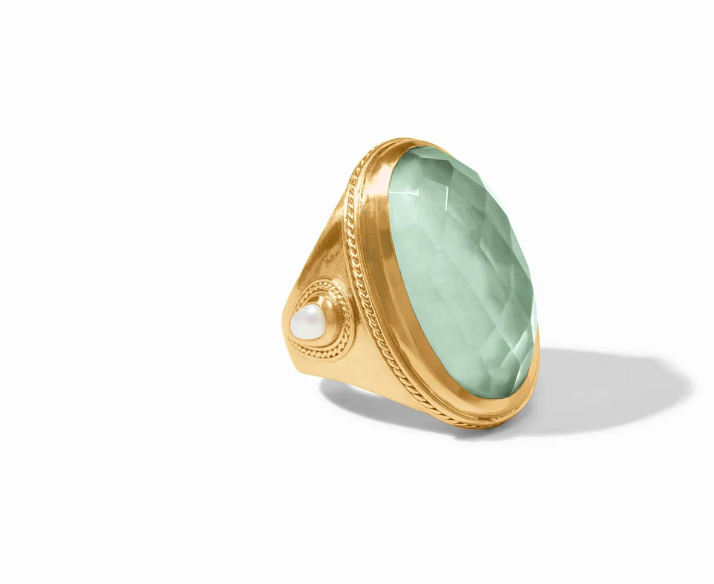 Julie Vos Cannes Statement Ring- Iridescent Aquamarine Blue