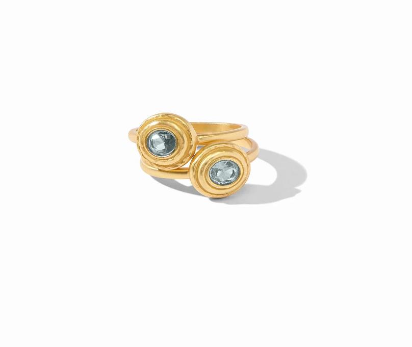 Julie Vos Tudor Duet Ring- Peacock Blue