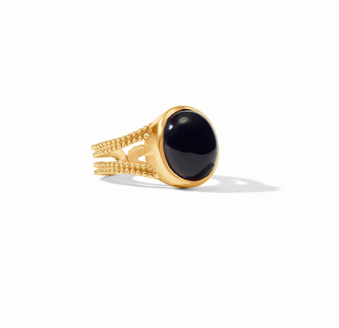 Julie Vos Cabochon Ring- Obsidian Black