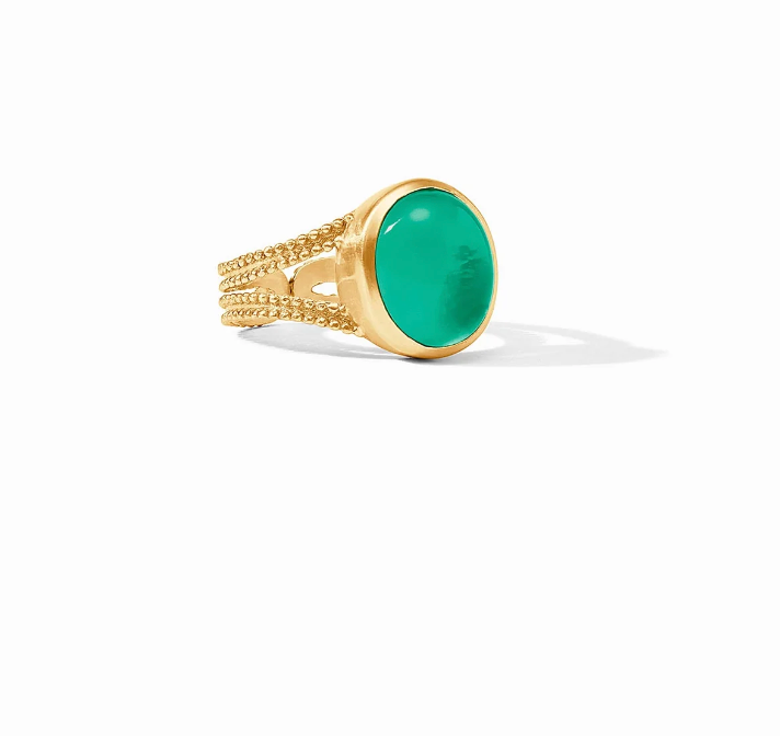 Julie Vos Cabochon Ring- Iridescent Emerald Green