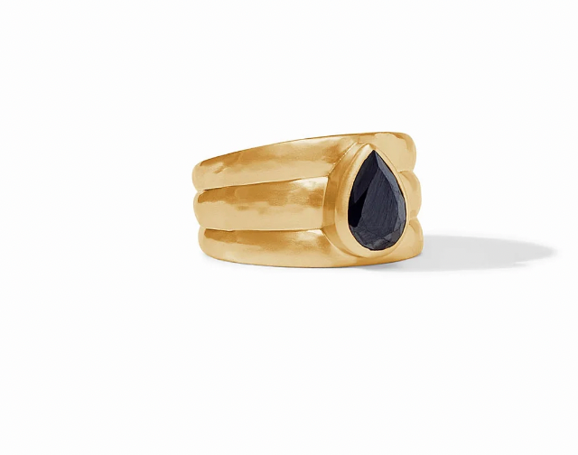 Julie Vos Cirque Stone Ring- Obsidian Black