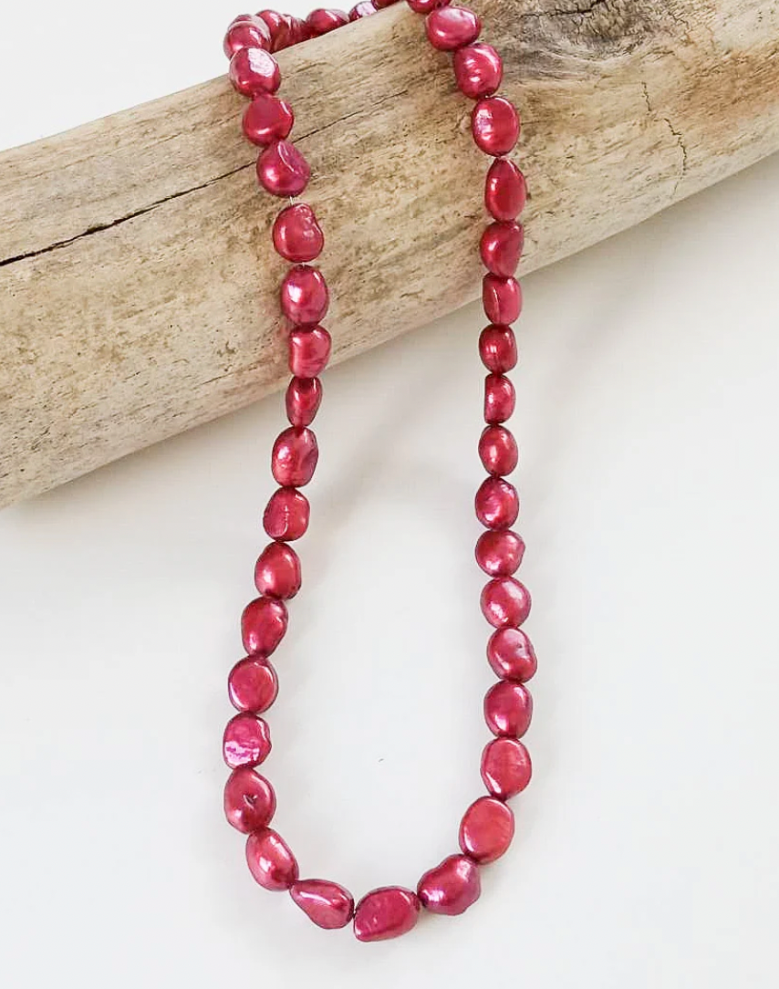 Virtue Jewelry Hot Pink Pearl Necklace