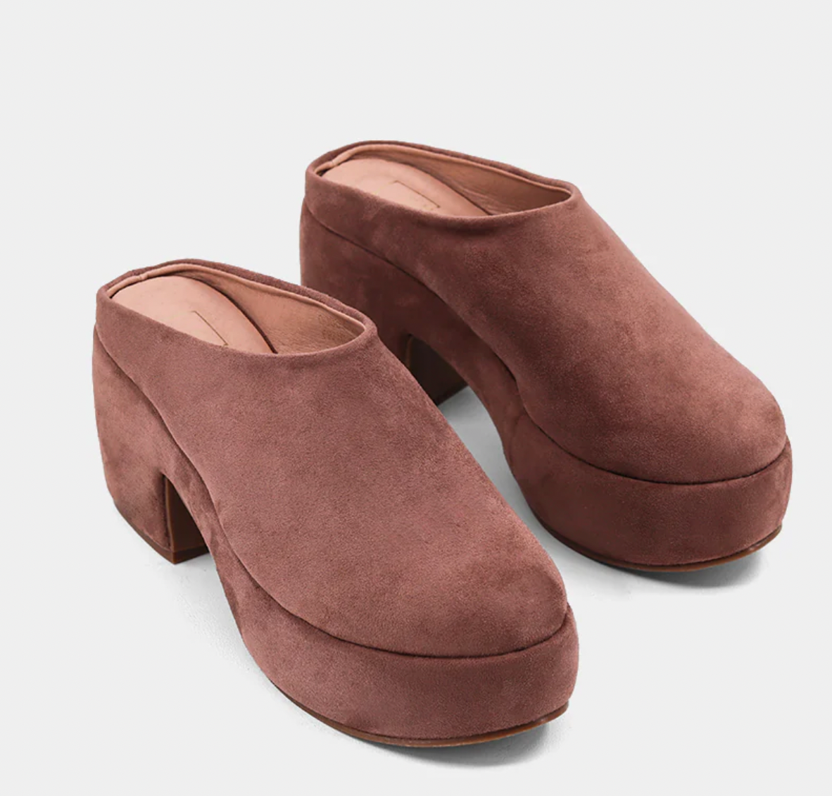 ShuShop Frankie Clogs in Taupe Suede