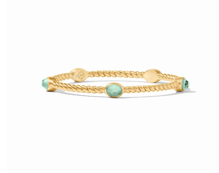 Julie Vos Nassau Stone Bangle- Iridescent Aquamarine Blue