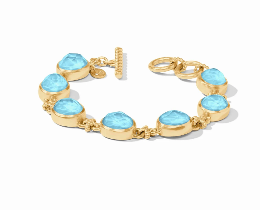 Julie Vos Nassau Demi Stone Bracelet- Iridescent Capri Blue