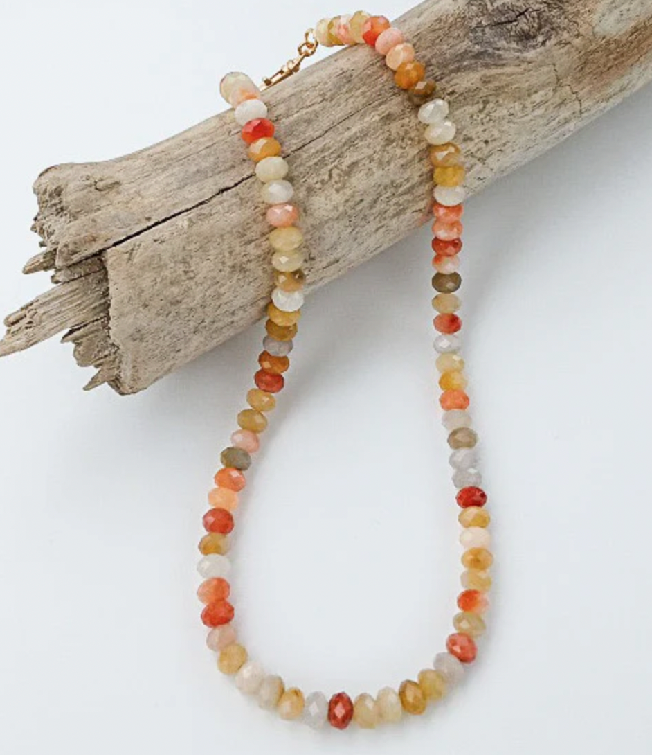 Virtue Jewelry Harvest Rondelle Gemstone Layering Necklace