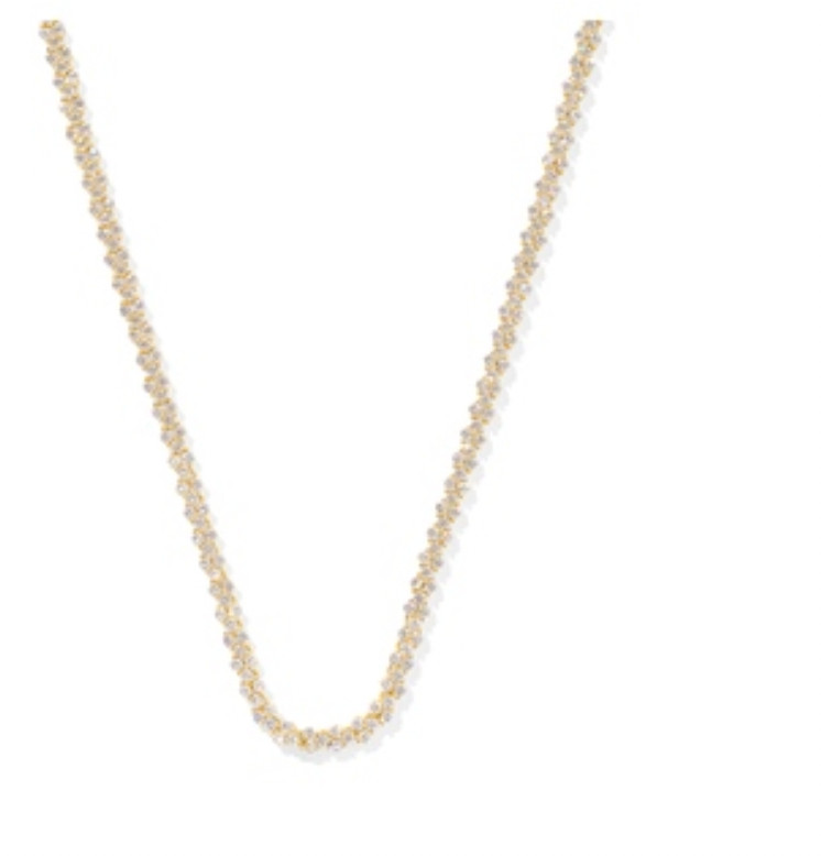 Kendra Scott Emery Tennis Necklace in Gold White Crystal