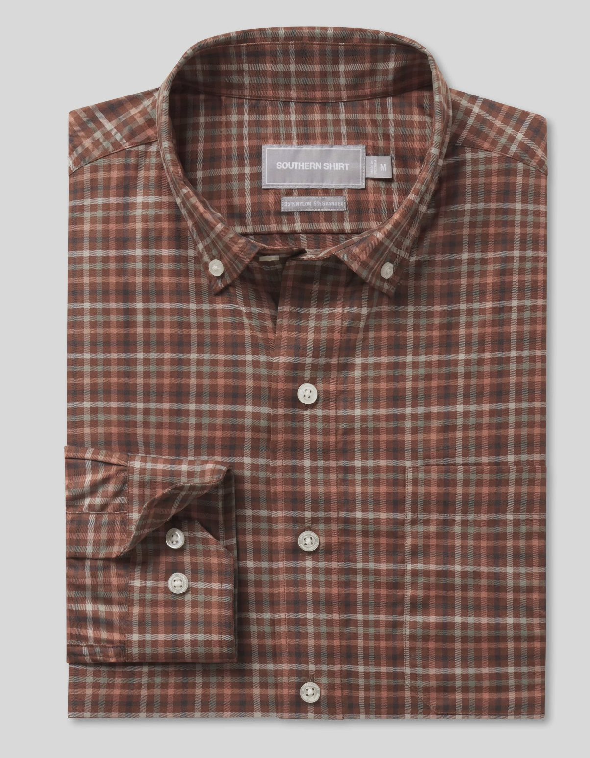 Southern Shirt Samford Check LS Button Down- Hazelnut