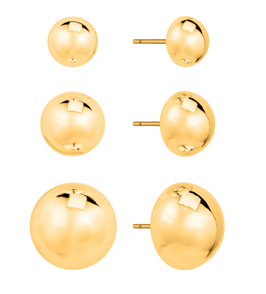 My Girl in LA Simple Semi Circle Set Stud Earrings- Gold