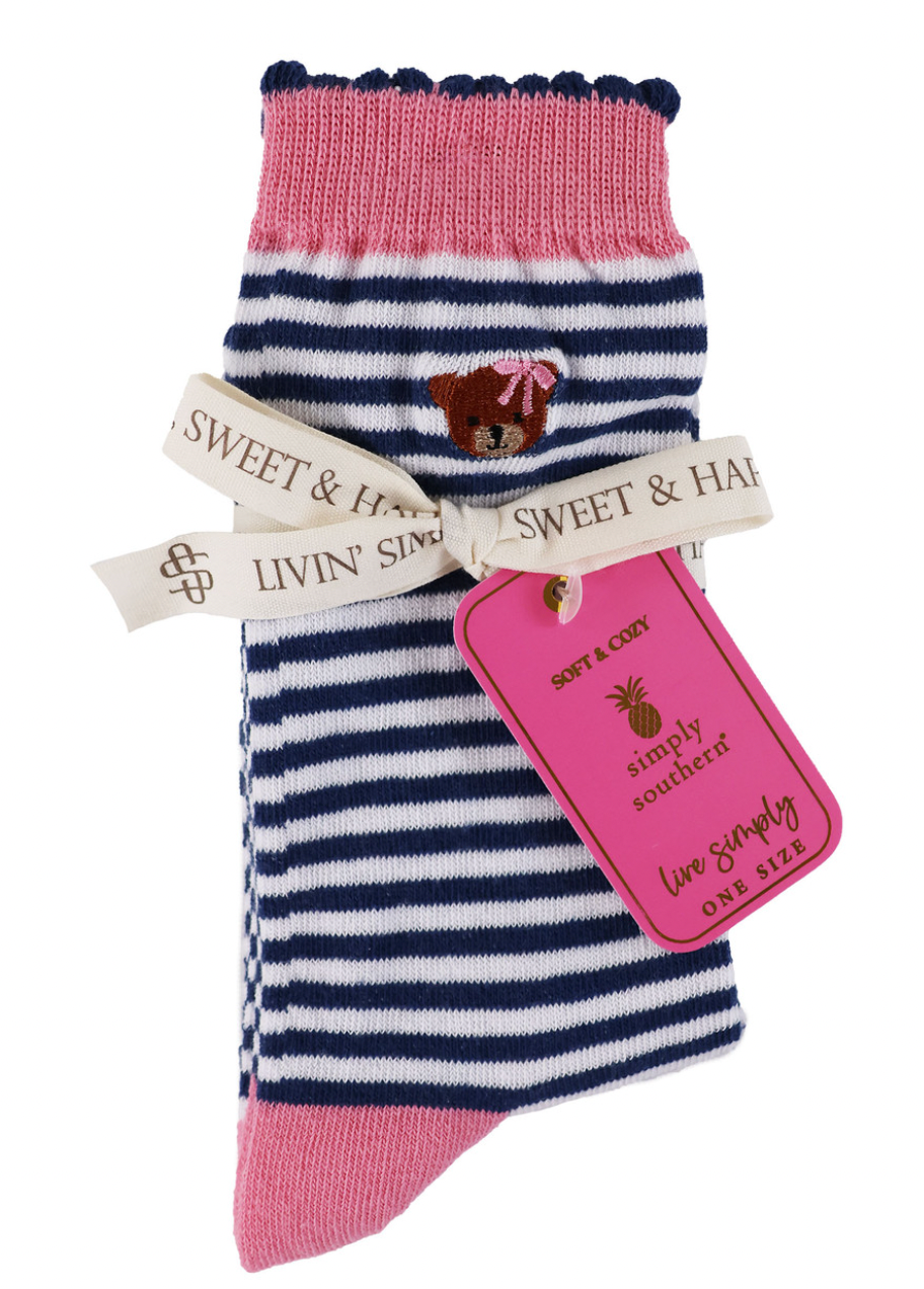 Simply Southern Navy Striped Socks