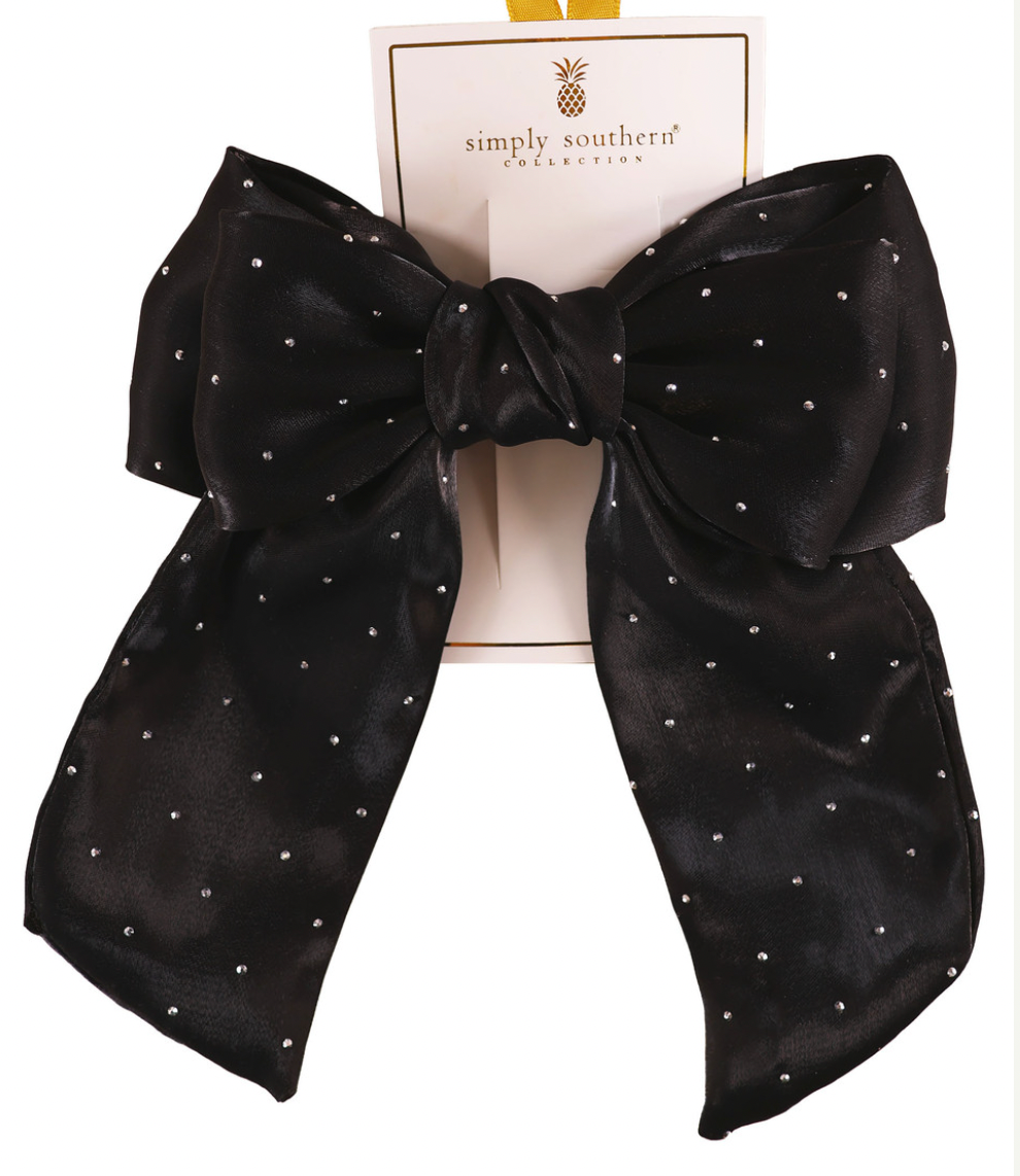 Simply Southern Black Rhinestone Bow